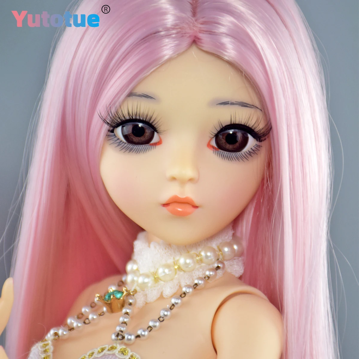 Lalka księżniczka YUTOTUE o wysokości 60 cm z prostą peruką, sukienką, butami i pełnym zestawem, lalka BJD 1/3.