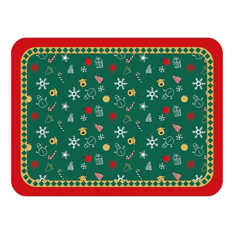 VIKAMA Diatomite Drying Mat, Super Absorbent Non-Slip Heat Resistant Eco-Friendly Countertop Reindeer Snowman Candy Cane