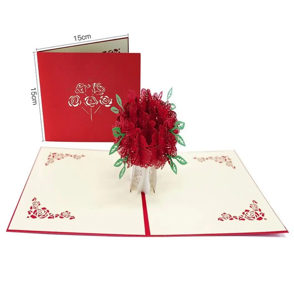 

Happy Valentines Day 3D Pop-Up Valentine's Day Cards Handwriting Love Forever Pop UP Greeting Cards Folding Handmade