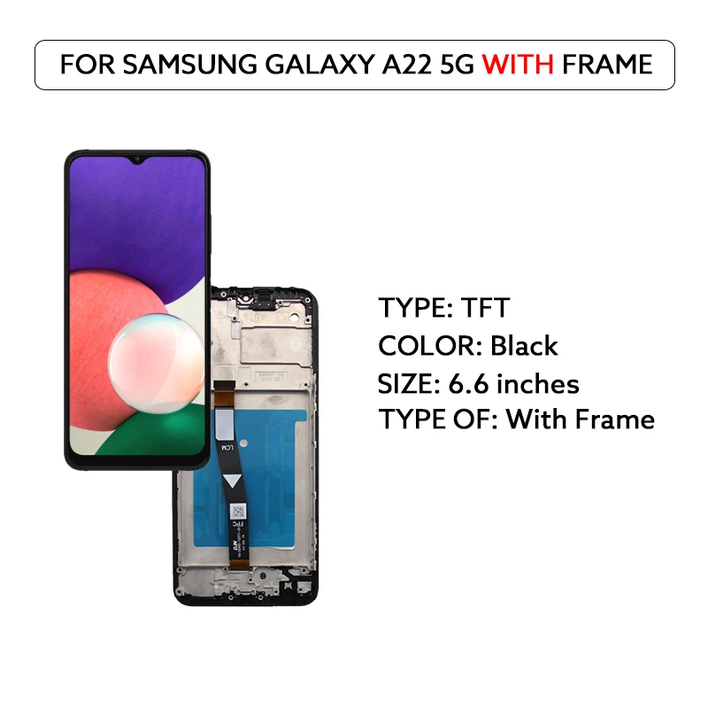 LCD Display Voor Samsung Galaxy A22 4G 5G Touch Screen Digitizer Vergadering Voor Samsung A22 A225F A225M A226B a226L Reparatie Onderdelen