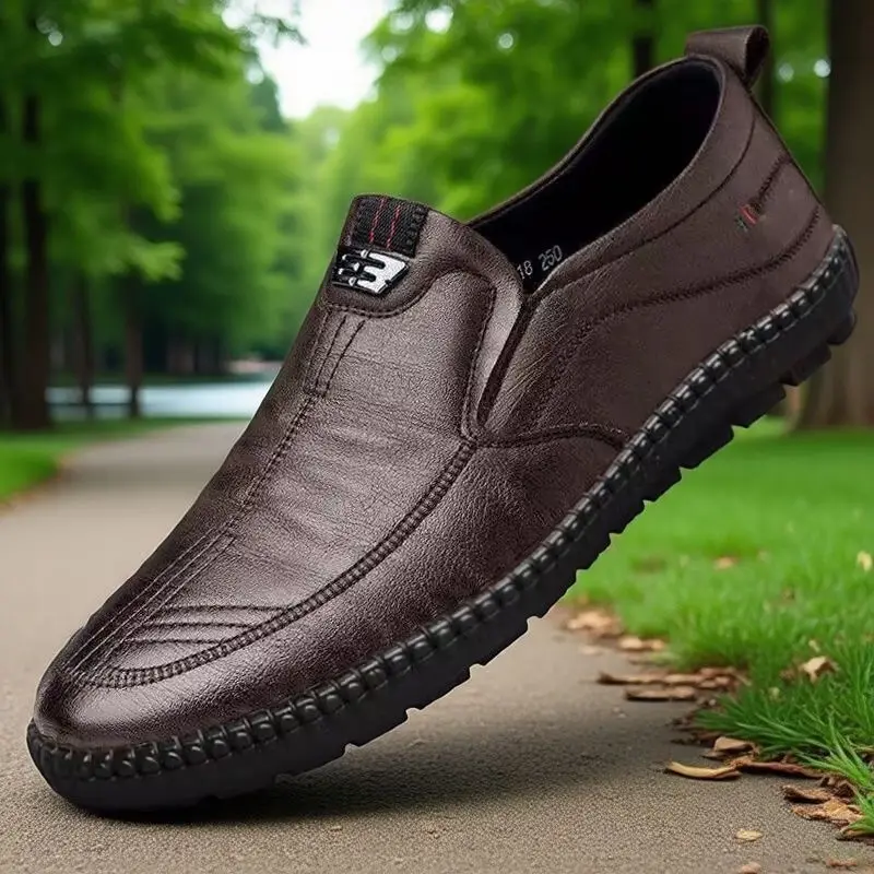 Men's Daily Casual Leather Shoes Driving Shoes New Doudou Men's Shoes Outdoor Lazy One-Pedal Loafers