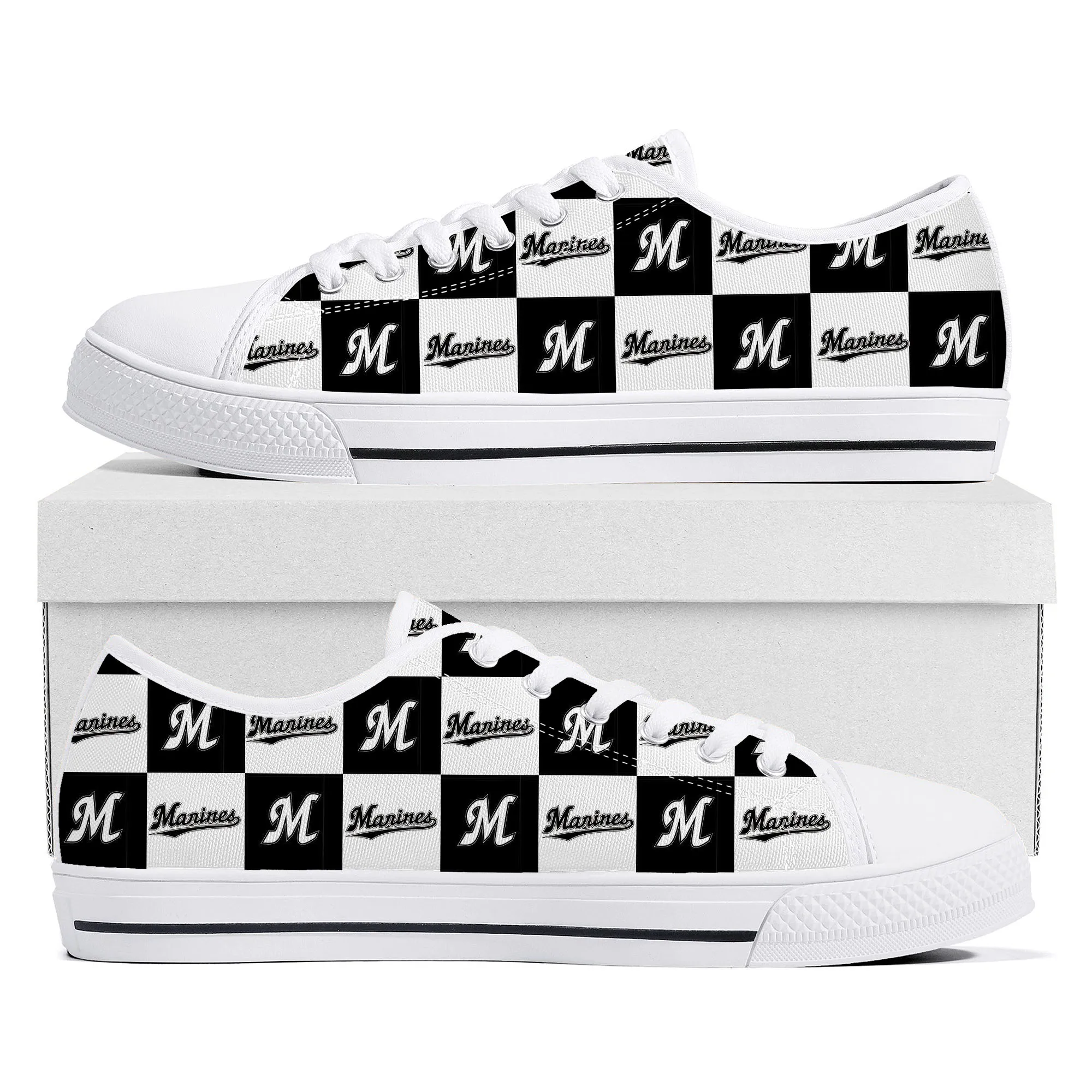 マリーンズ Chiba Marines baseball Low Top Sneakers Mens Womens Teenager Canvas High Quality Sneaker Casual Custom Made Shoe Customize