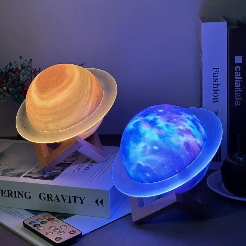 Galaxy Starry Sky Saturn Night Light Science Fiction Romance Lighting  Supports Remote Control Bluetooth 5.0 Speaker Decoration