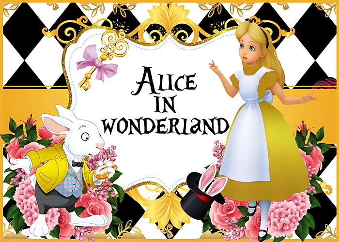 Alice In Wonderland Background for Newborn Photography Children Baby Shower 1st Birthday Girl Princess Backdrop Party Supplies