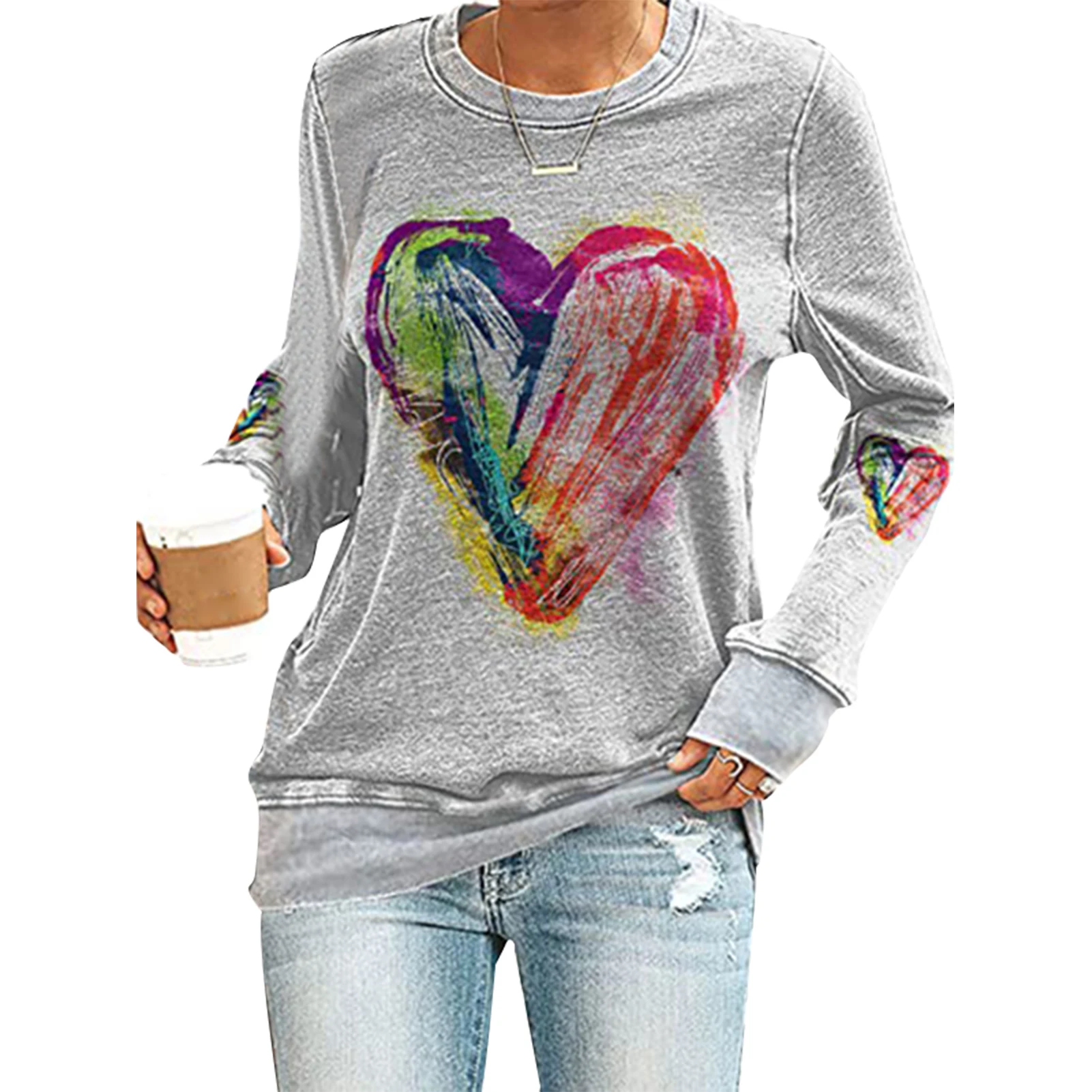 Round Neck Long Sleeves Sweater Fashionable Fine Stitches Pullover for Spring Autumn Winter Casual Wear