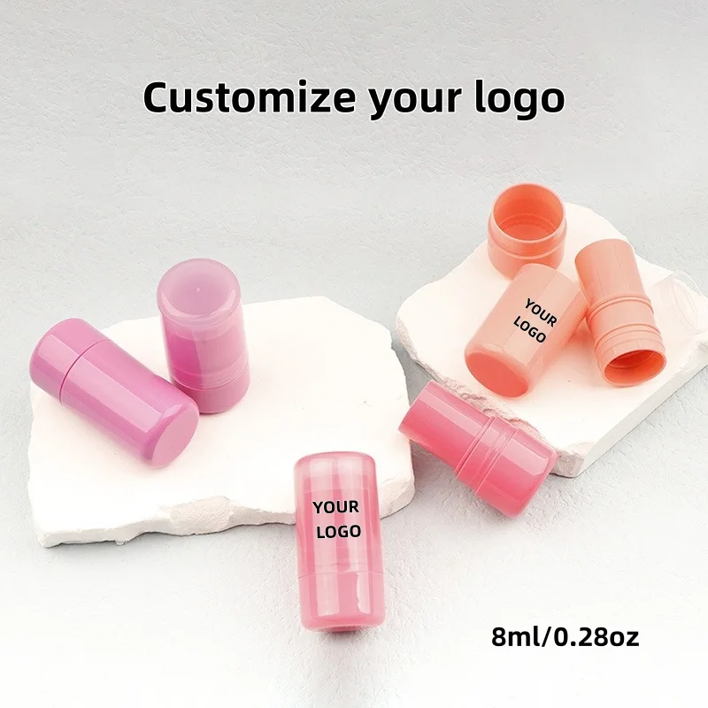 

【Logo Custom】50Pcs Customized Stock Multiple Colors Available 8ml Rotating Blush Stick Deodorant Dopamine Empty Tube Packaging