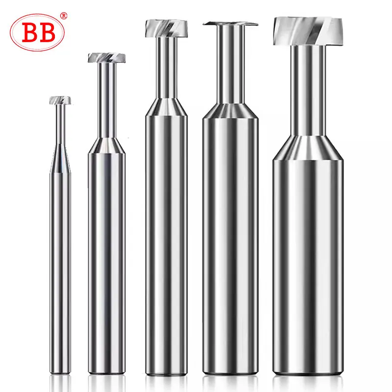 BB T Slot Milling Cutter CNC Aluminum Copper Machining Tool Tungsten Solid Carbide Groove End Mill 0.3 0.4 1.1-2.9mm Thickness