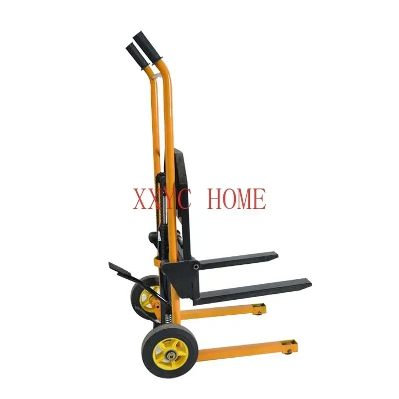 Small Hydraulic Manual Forklift Miniature Manual Stacker Lightweight Household Loading And Unloading Truck Lifting Truck 200kg