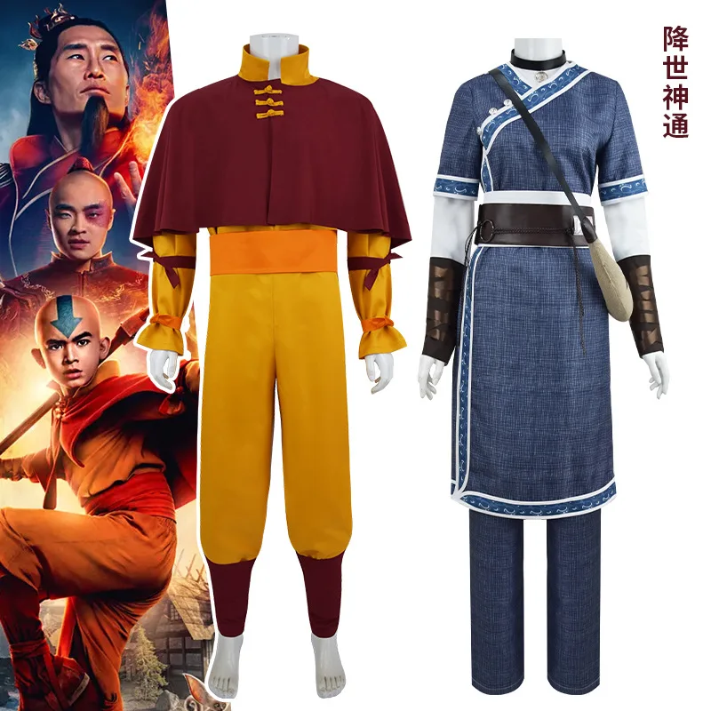 Avatar The Last Airbender Avatar Aang Katara Cosplay Costume Kids Children Jumpsuit Outfits Halloween Carnival Suits Men Clothes