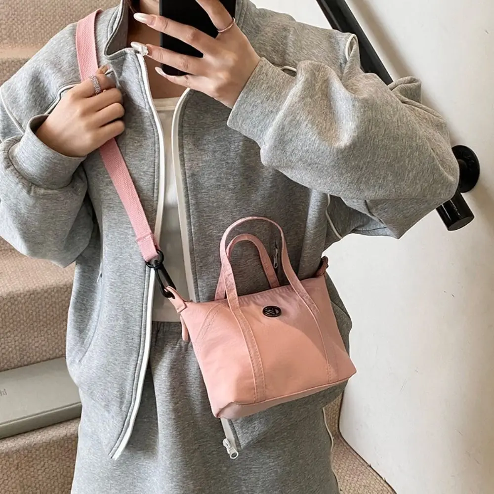 

Portable Korean Style Nylon Tote Bag Purse Mini Oxford Cloth Shoulder Bag Handbag Simple Dumpling Bag Travel