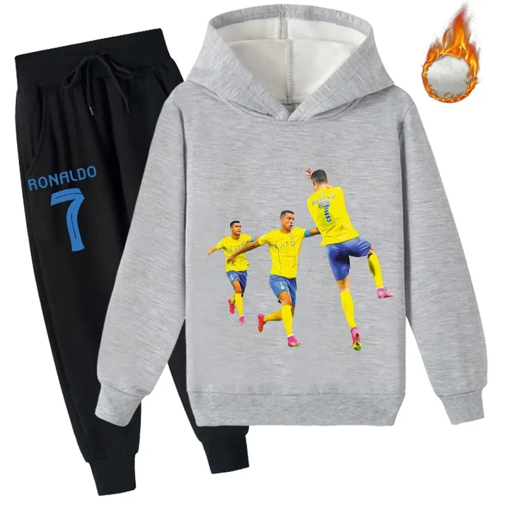 

Мягкие топы с длинными рукавами и длинными штанами для малышей, комплект спортивного костюма из 2 предметов, толстая одежда Cris-tiano R-ronaldos (2-14 лет, 5 цветов)