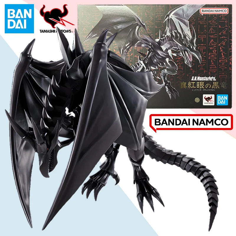 Original Bandai Anime Action Figure Duel Monsters SHMonsterArts Red Eyes Black Dragon Finished Model Kit Toy Gift for Children