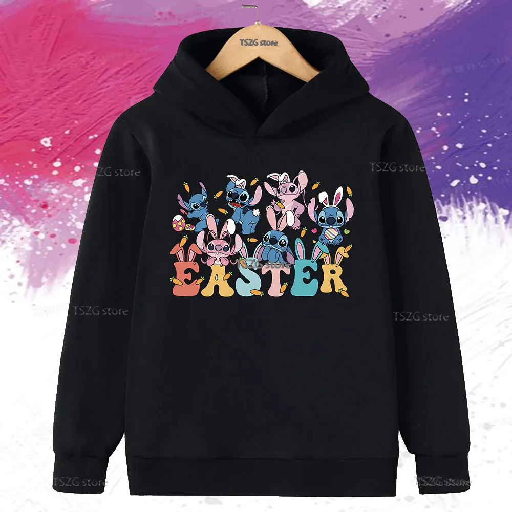 الخريف الشتاء ديزني غرزة الكرتون طباعة الأطفال هوديس المألوف عارضة بنين بنات مقنعين مريحة طفل البلوز أعلى #1