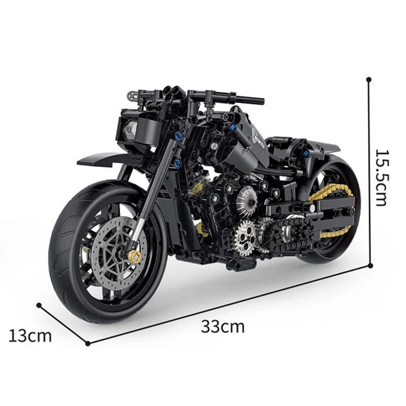 Décennie s de construction Harley classique pour enfants, modèle de moto, ville, jouets en briques infectieuses pour garçons, ensembles MOC pour enfants, cadeaux high-tech, 1:8