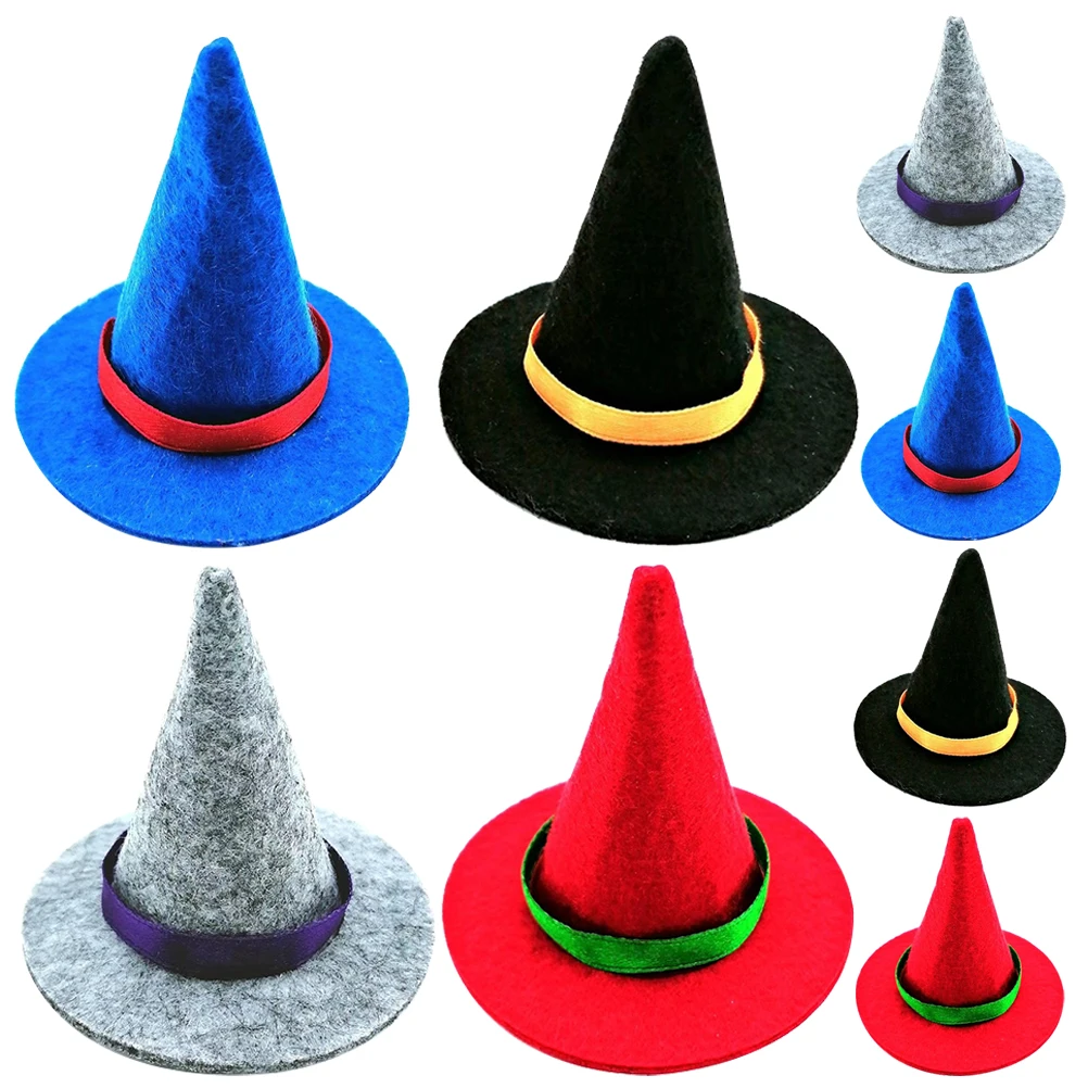 

8Pcs Halloween Witch Hats Miniature Small Tiny Party Hats for Wine Bottle Decoration Crafts Miniature Witch Hat