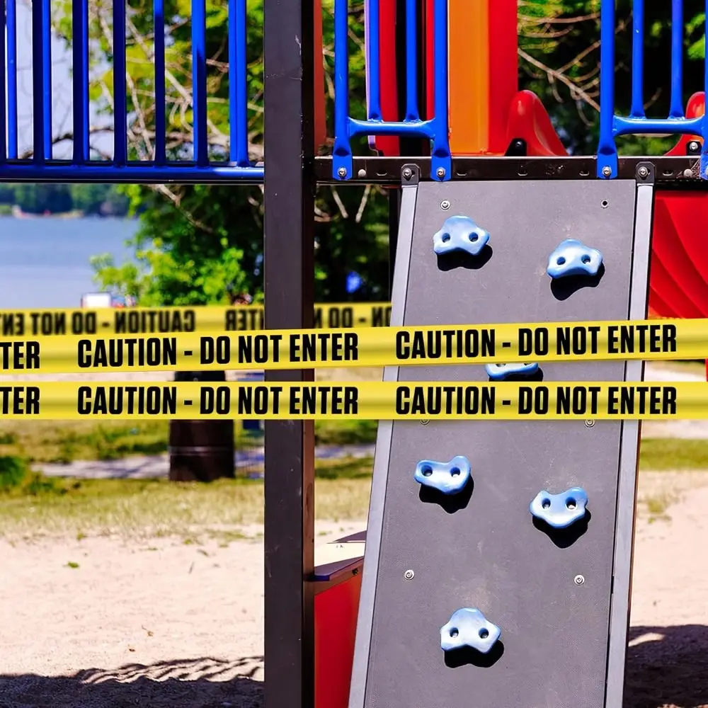 Yellow Caution Tape Roll Do Not Enter, Halloween Caution Tape Safety Barrier Hazard Warning Barricade Tape for Danger/Hazardous