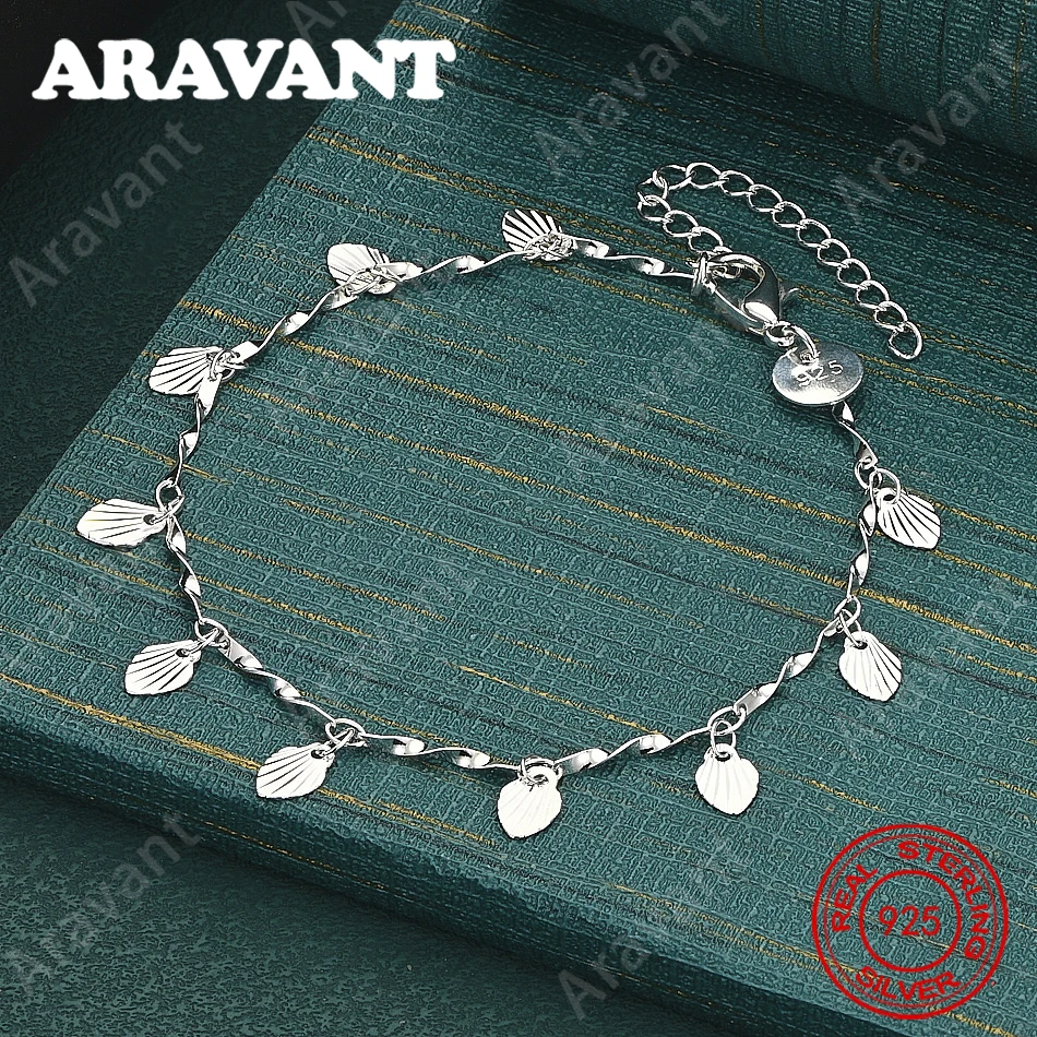 925 Sterling Silver Shell Pendant Bracelet – A Unique, Versatile Gift For Women; Perfect For Banquets And Special Occasions.