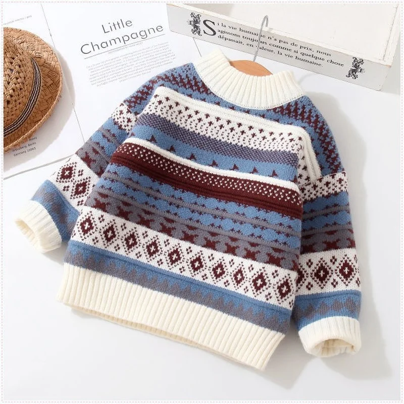 Children's Sweater Sweatshirt Thick Baby Boy New Autumn Pullover Bottoming Shirt Toddler Girl Winter Kids Clothes  8 9 10 Years