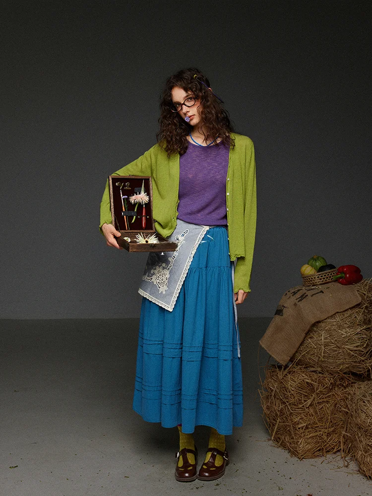 

Винтажный тонкий вязаный кардиган TNIT Musoom с кружевными пуговицами, защита от солнца, женский, весна-лето, V-образный вырез, утягивающий топ