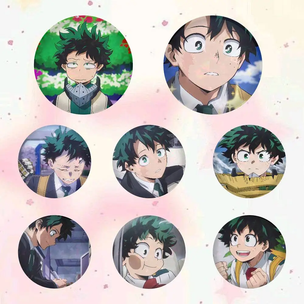 Midoriya Izuku Anime Character Badges 25 32 44 58 75 Mm Round Cosplay Pin Bag Decor Fans Collect Friends Gifts Brooch Souvenir