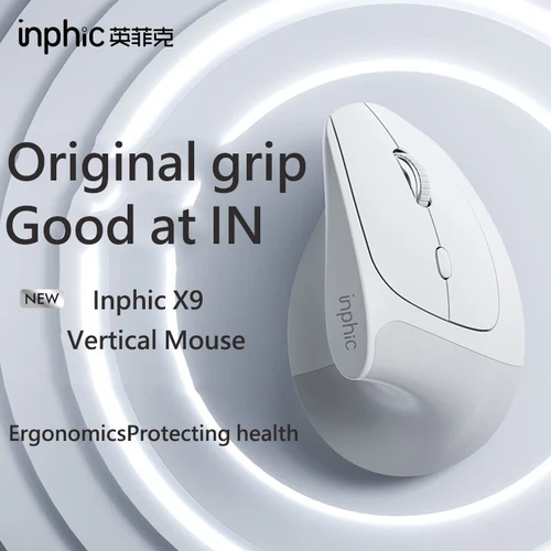 Imagen 2 del producto INPHIC X9 ratón inalámbrico Vertical tipo C carga rápida ratón de oficina silencioso ergonómico para ordenador portátil ordenador de escritorio hogar