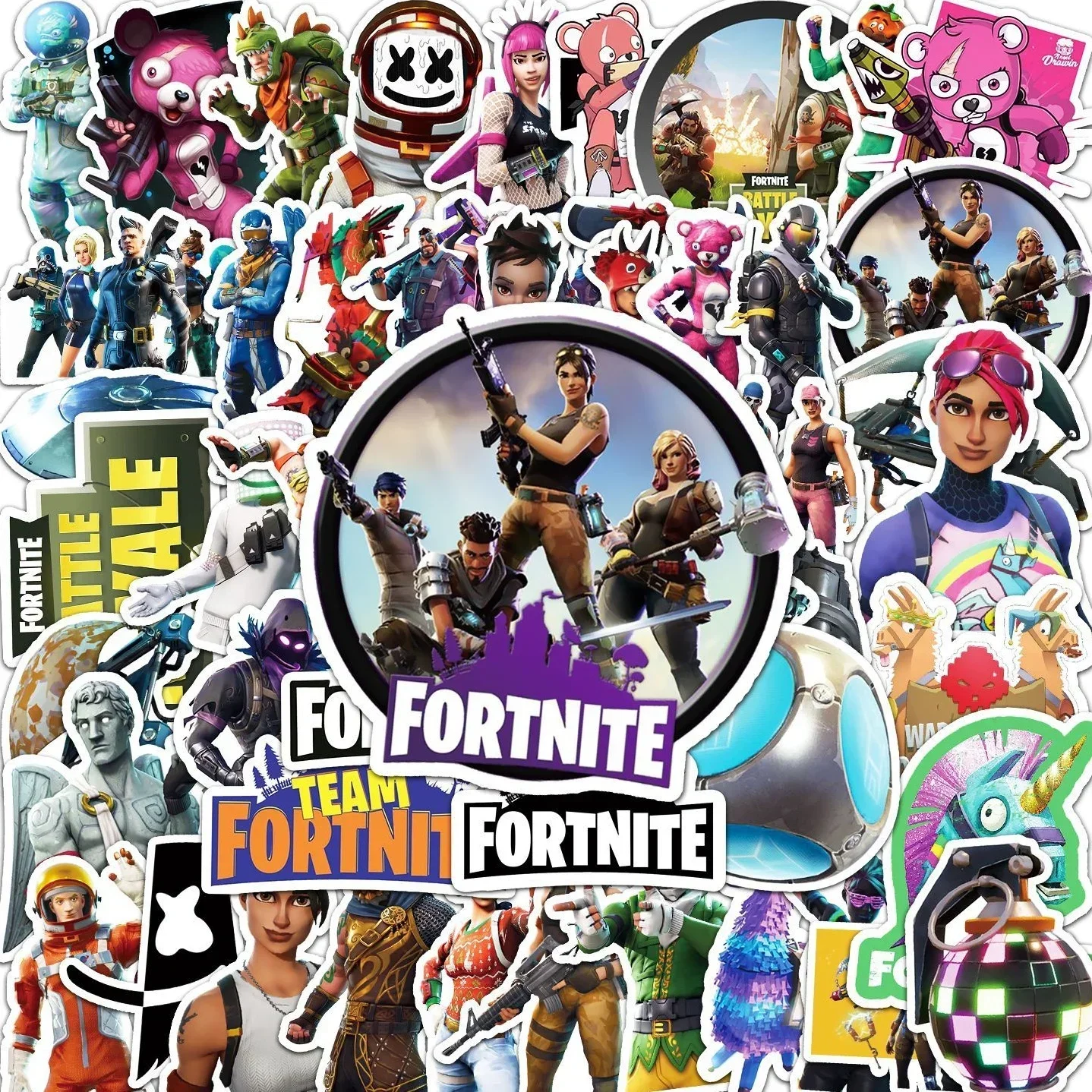 Fortnite Game Peripheral Cartoon Sticker Stationery Notebook Water Cup Bike Skateboard Suitcase Decorative Sticker Accessories