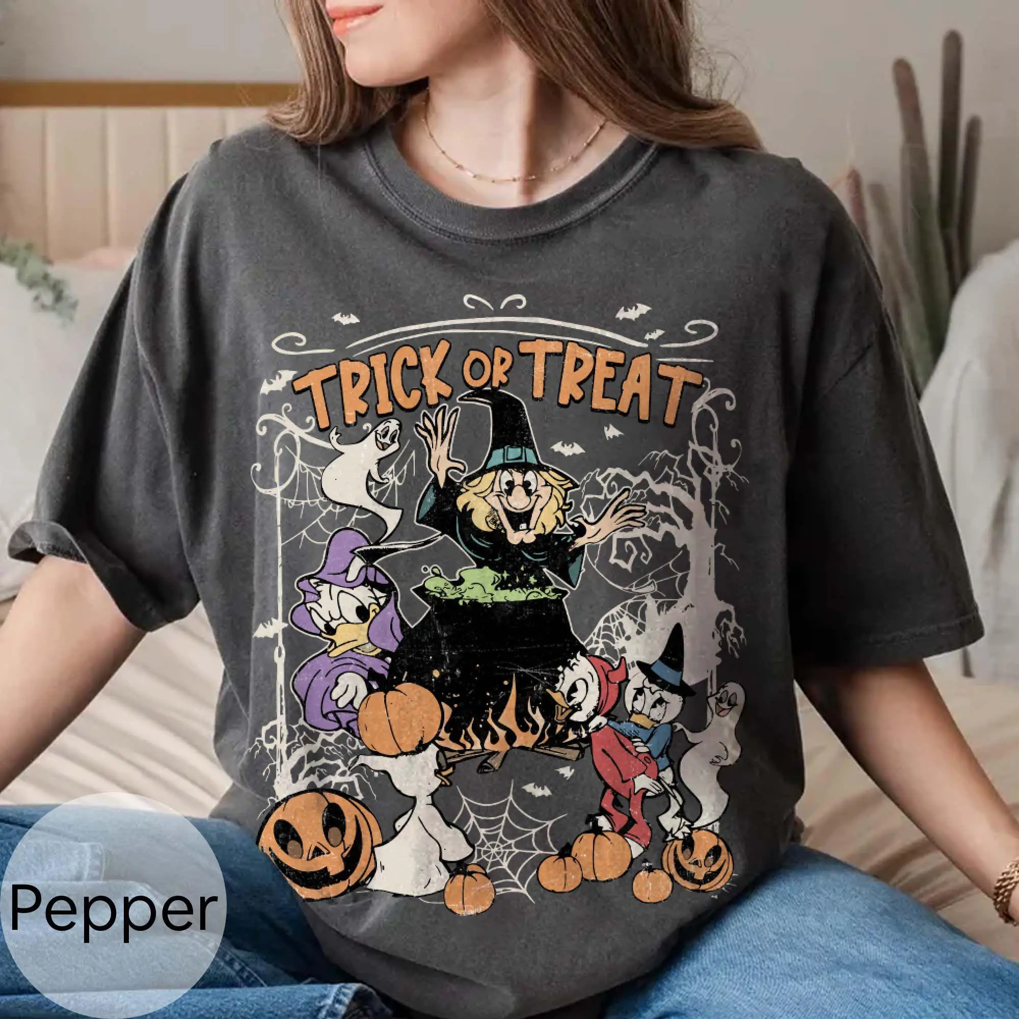 

Disney Halloween Costume Huey, Dewey, and Louie Duck Witch Hazel Shirt, Donald Duck Disney Trick or Treat T-Shirt,