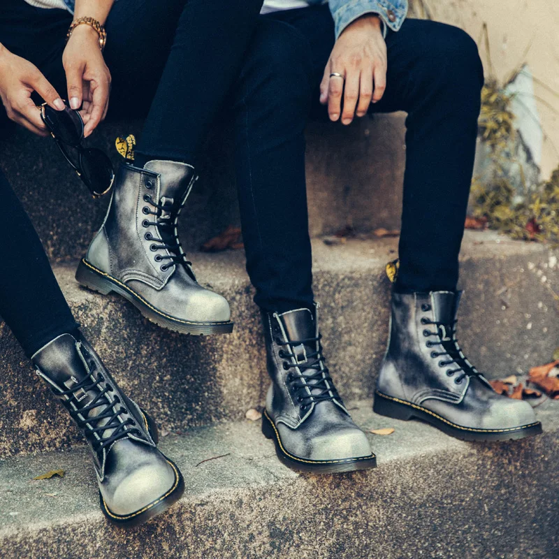 Stivali in vera pelle da uomo Scarpe eleganti da uomo Scarpe di lusso Stivali rock da uomo di alta qualità Scarpe antinfortunistiche da uomo Scarpe da ginnastica casual