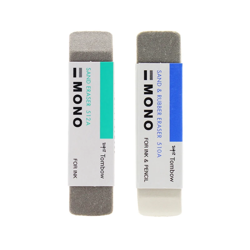 TOMBOW-borrador Mono para lápiz de tinta, borrador de arena, goma exfoliante, eliminador de tinta de doble cabezal, suministros escolares, borradores ES-512A ES-510A