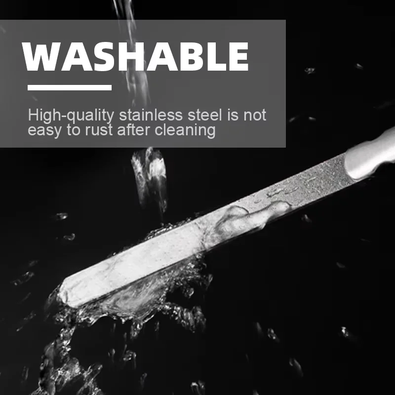 1pc Stainless Steel Double Side Nail File Styling Accessories Polish Remover For Buffer Manicure Tools For Salon Home And Travel