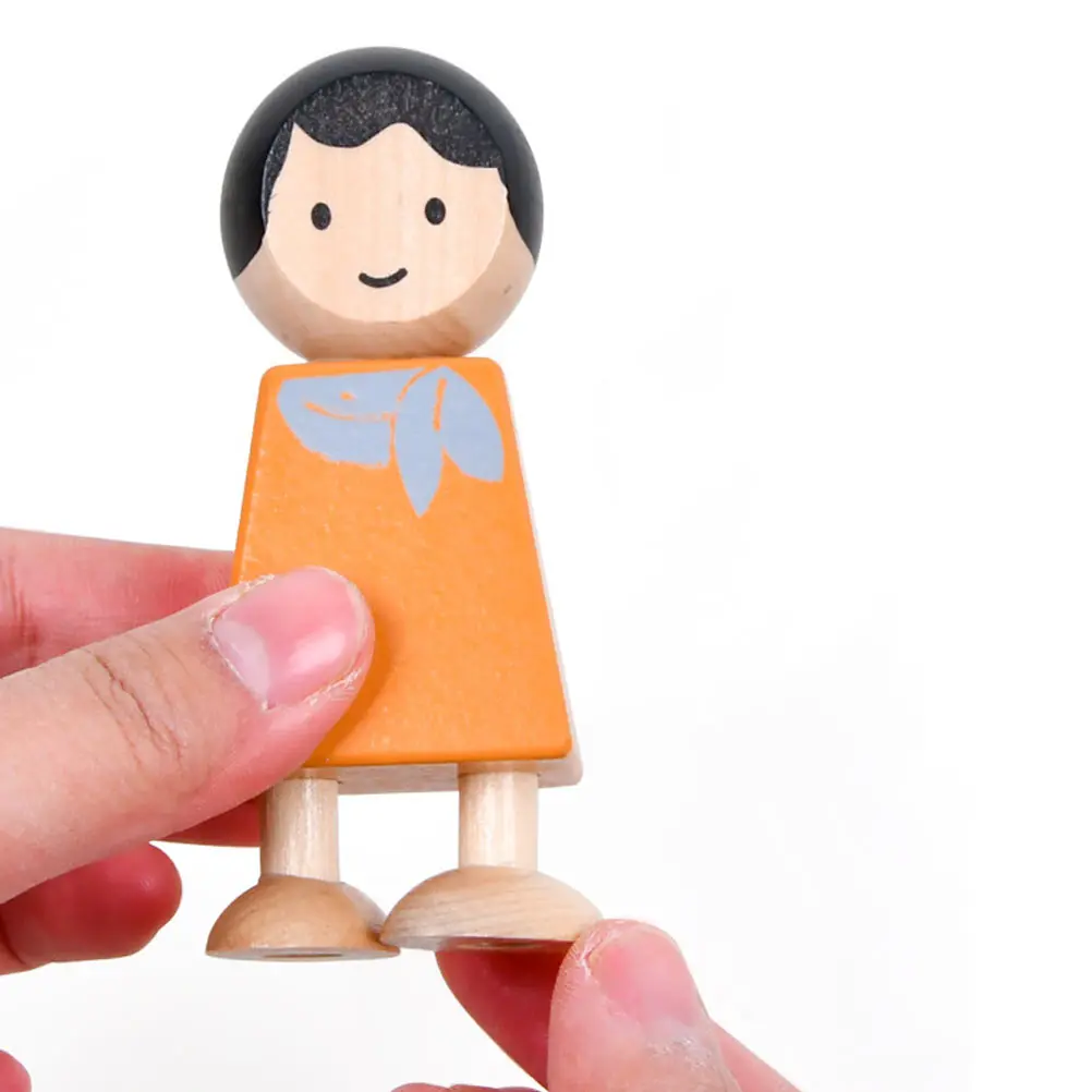

Wooden Man Toy Intellectual Development Toys Cognition Mini Resistant Drop Family Relationship Character Blocks Cognitive