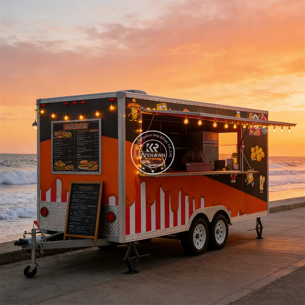 

High Quality Pizza Fast Food Trailer Mobile Street Catering Truck Portable Coffee Food Truck with Stainless Steel Kitchen