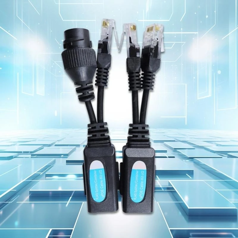 D0UA 2PCS RJ45 Combinador cabos Ethernet divisor para iPcameras e ponto acesso sem fio compatível com a maioria