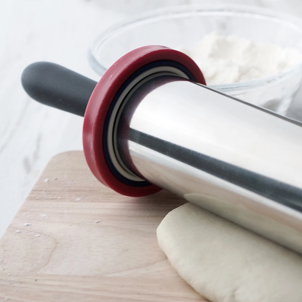 

11 Inches Large Rolling Pin Baking Tool Roller Stainless Steel Dough for Fondant Adjustable