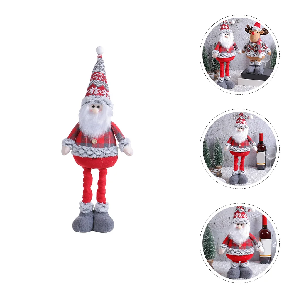 

Decorative Santa Figurine Christmas Elk Stuffed Animals Claus Gift Cloth Xmas Party Supply