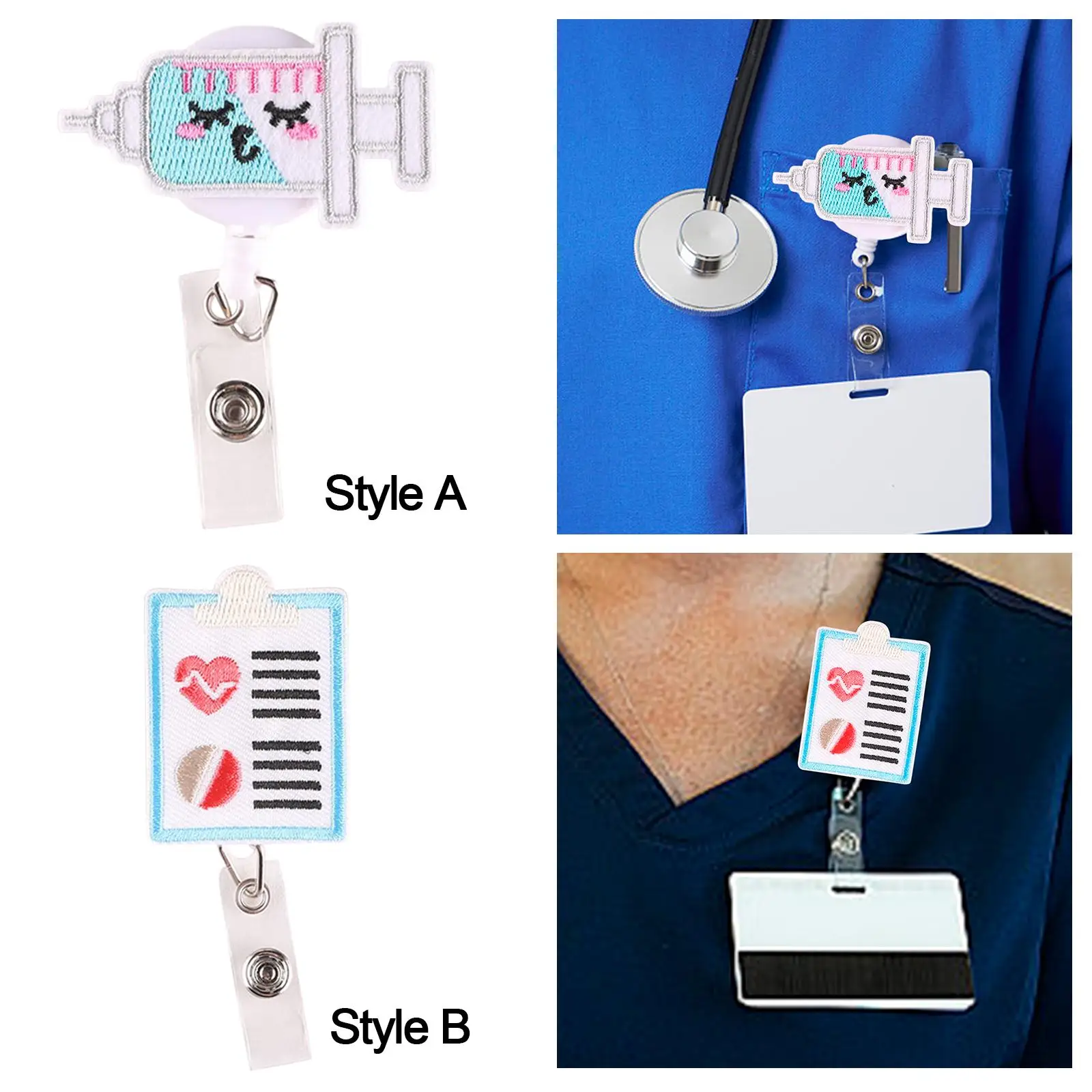 Retractable ID Badge Holder, Badge Reel, Multipurpose Funny Telescopic Rope