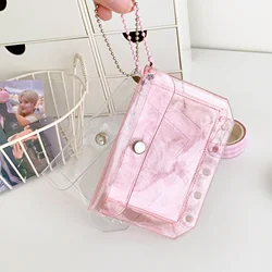 M5 5Holes loose Leaf Card Sleeve PVC Transparent Glitter Small Fresh Storage Notebook Card Bag Inner Bag Accessories