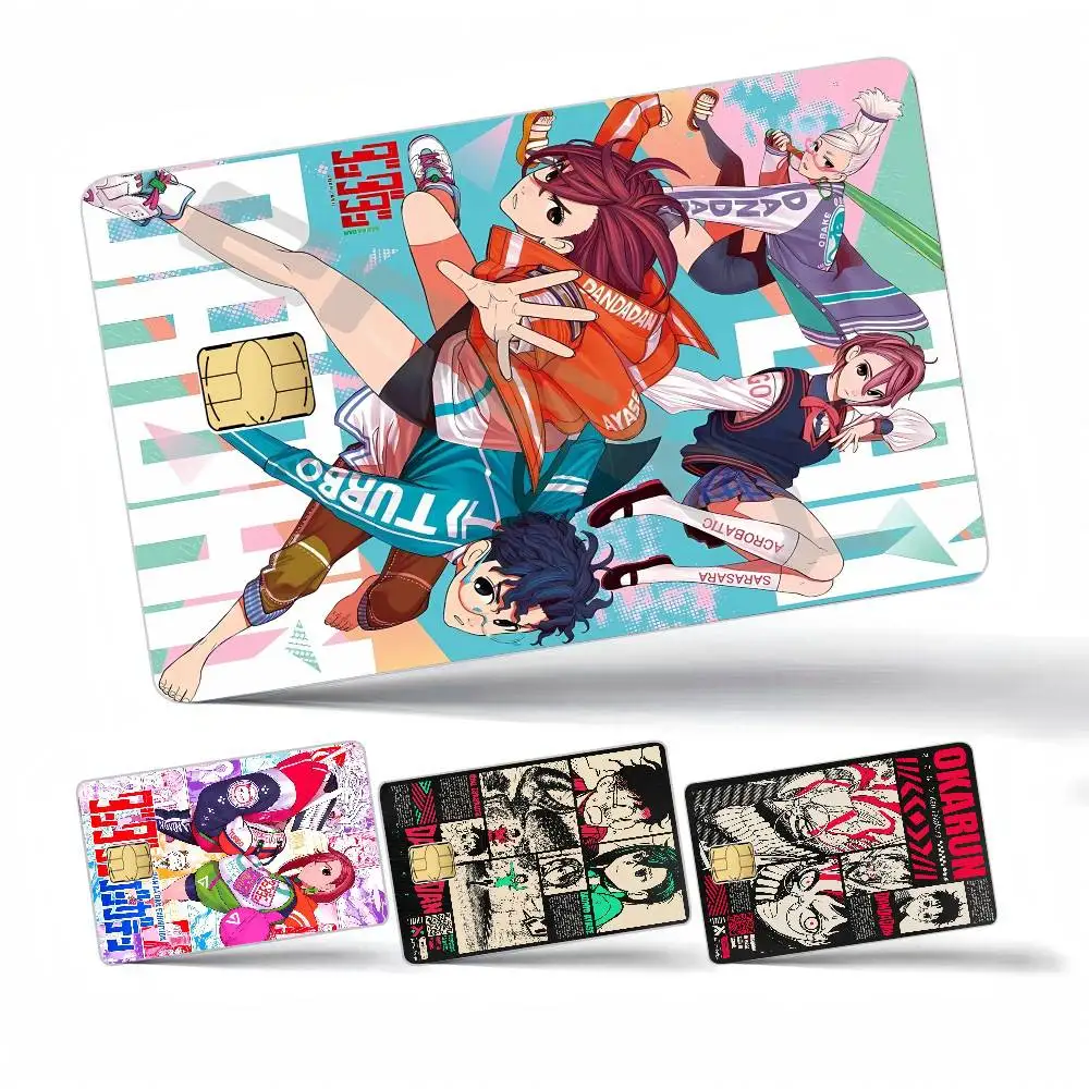 1 Stück Klassischer Anime Dandadan 4-teiliges Set Aufkleber-Folien-Skin-Cover für Kreditkarten, Debitkarten und Bankkarten Vorderseite
