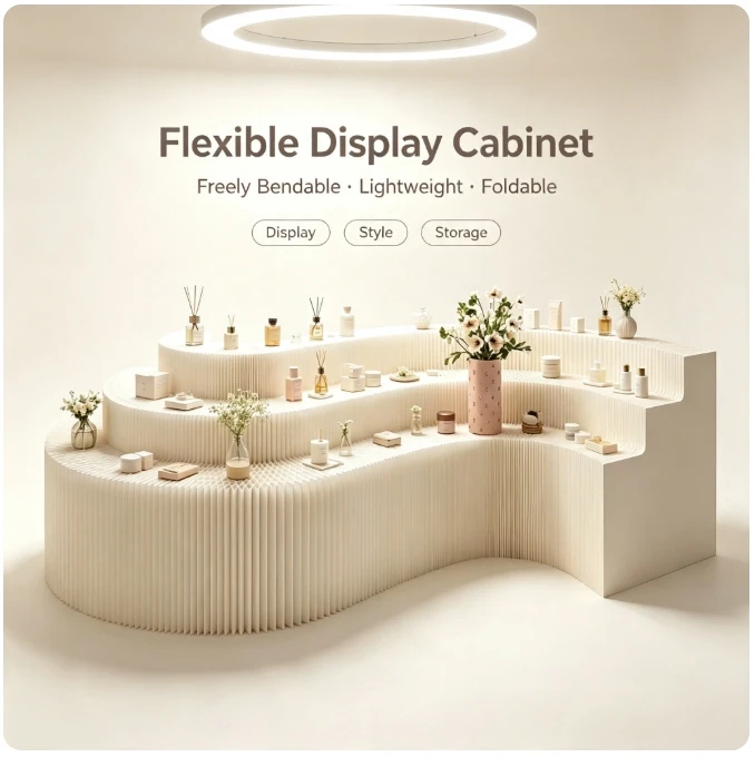 Folding Display Cabinets Long Strip Exhibition Ladder Display Stand Shopping Mall Window Storage Cabinet shelf decor shelves