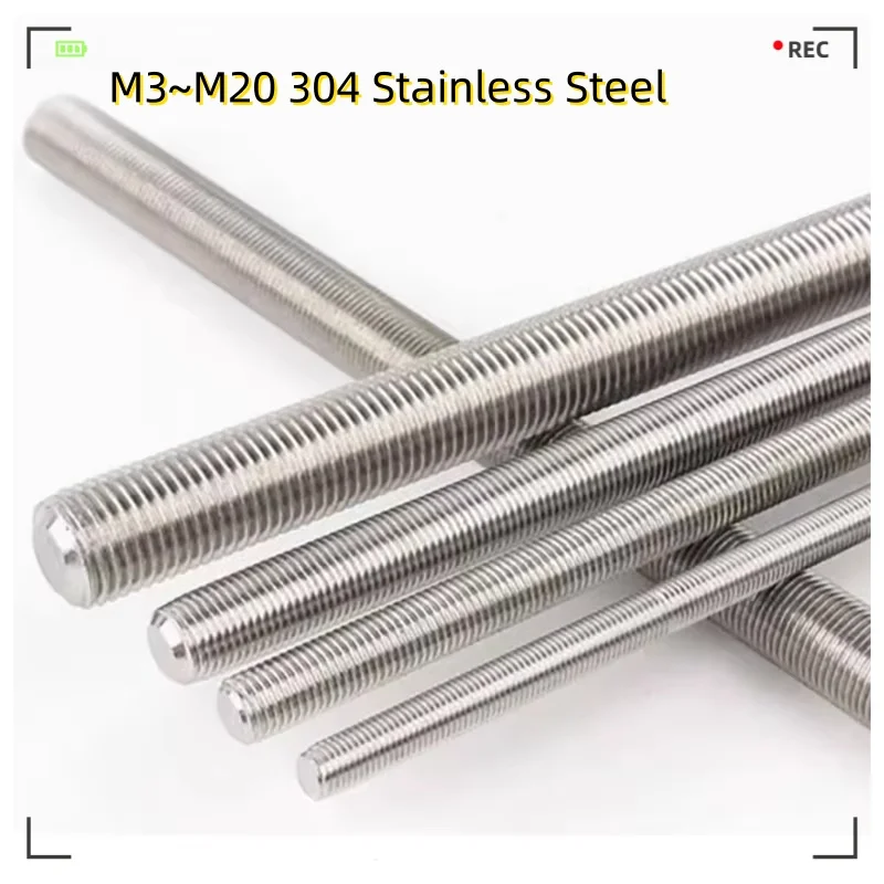 M3 M4 M5 M6 M8 M10 M12 M14 M16 M18 M20 Full Threaded Rod Fully Metric Thread Rods Screws 304 Stainless Steel Bolt Stud