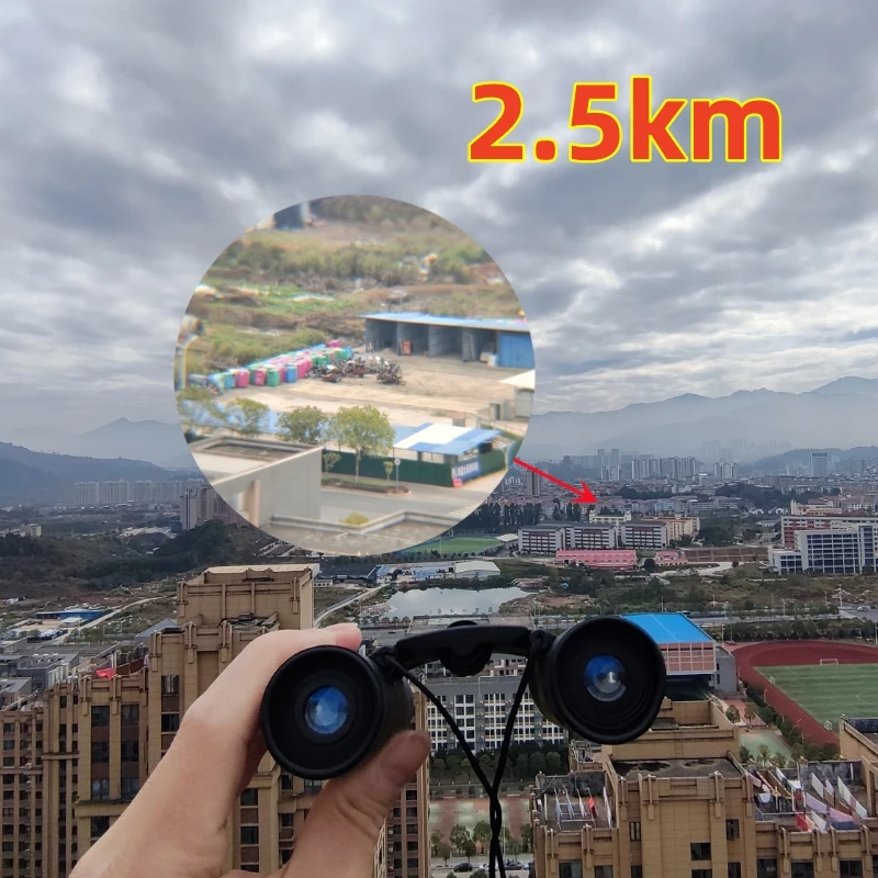 HD Portable Powerful Binoculars Long Range Telescope Jumelles Mini Folding FMC Optics for Hunting Sports Outdoor Camping Travel