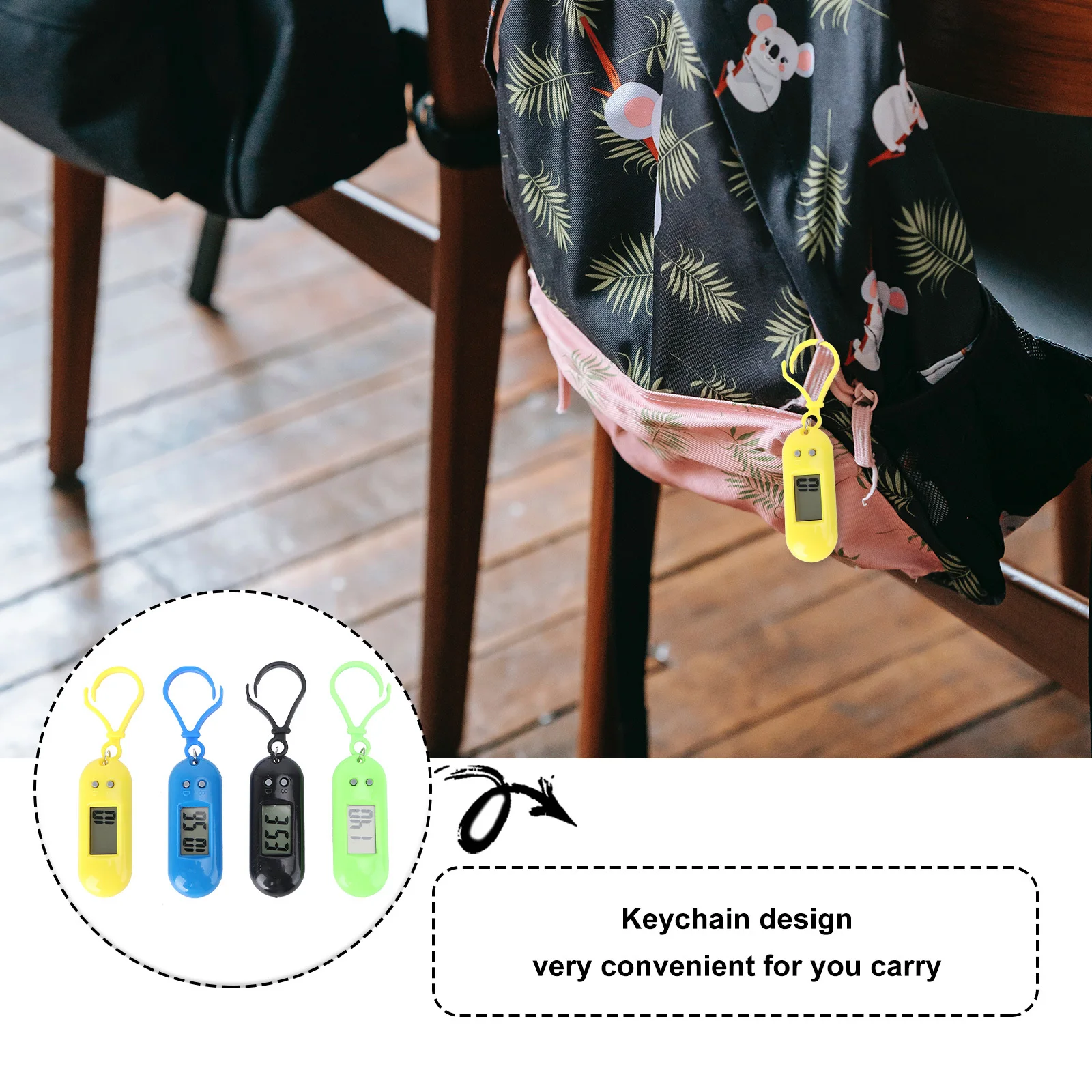 

4pcs Funny Clip-on Electronic Watch for Keychain Pocket Timepiece Students Gift Random Color Durable Simple Design