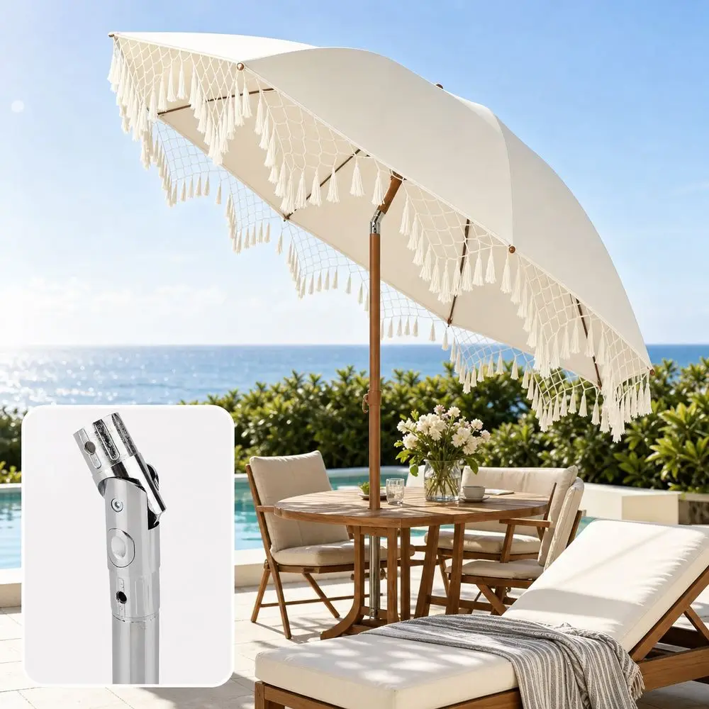 Aluminum Alloy Umbrella Tilt Adapter Multi Angle Adjustable Bendable Joint Parasol Tilt Connector Silver Push Button Adjustment