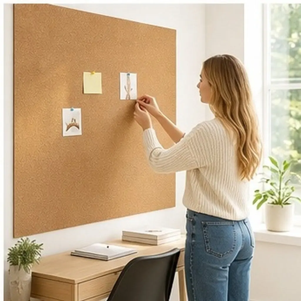 Adhesive Bulletin Board Cork for School Boards Walls Office Self-adhesive Panel
