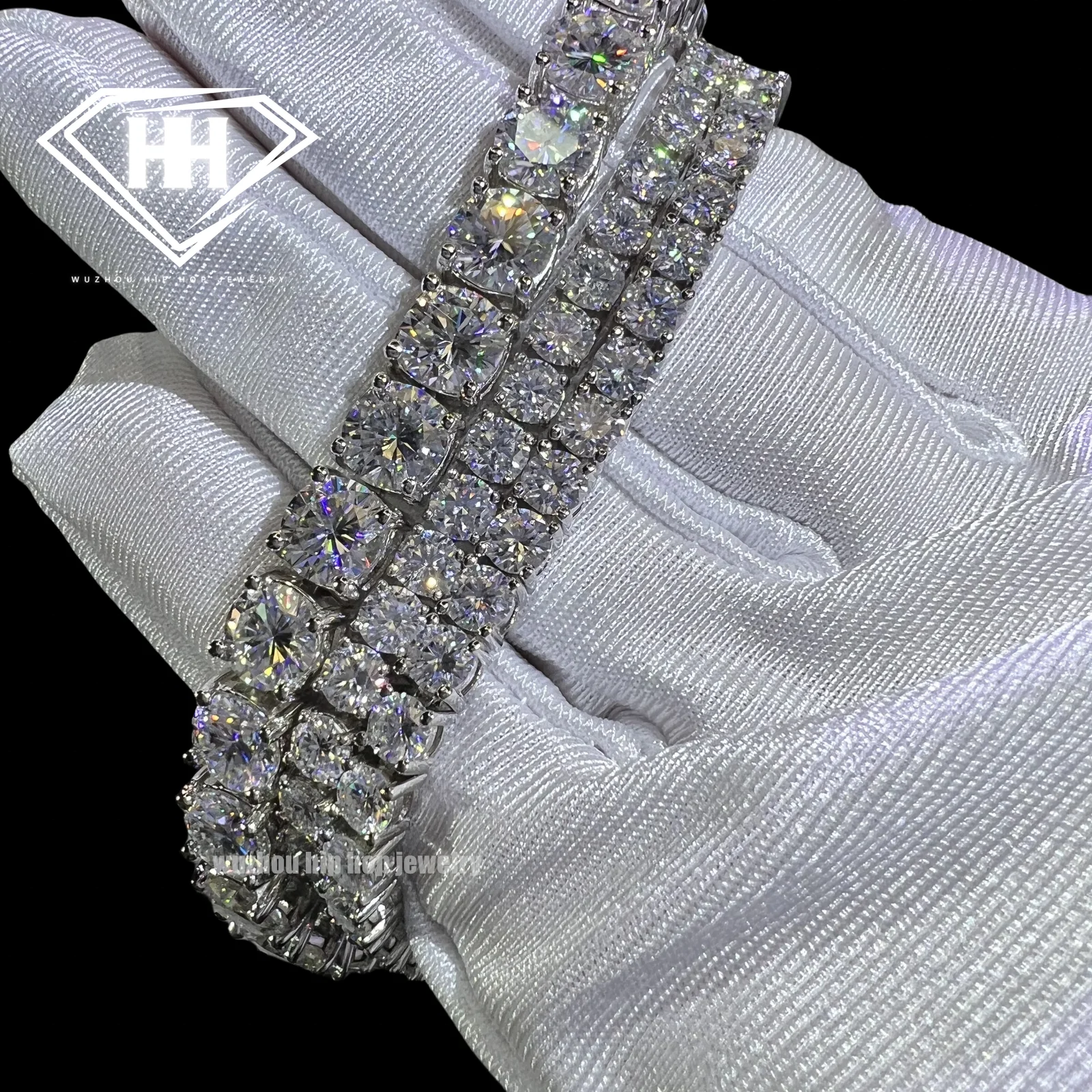 

Mossanite VVS Diamond Tennis Chain 3mm 4mm 5mm Solid 925 Silver Tester by Round Brilliant Cut Moissanite Tennis Bracelet