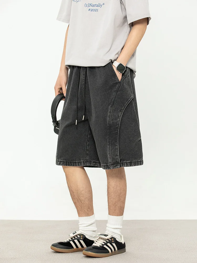 

Мужские шорты Джинсы Новые летние мешковатые повседневные черные брюки Make Old Style High Street Fashion Большой размер Джинсы хорошего качества для мужчин