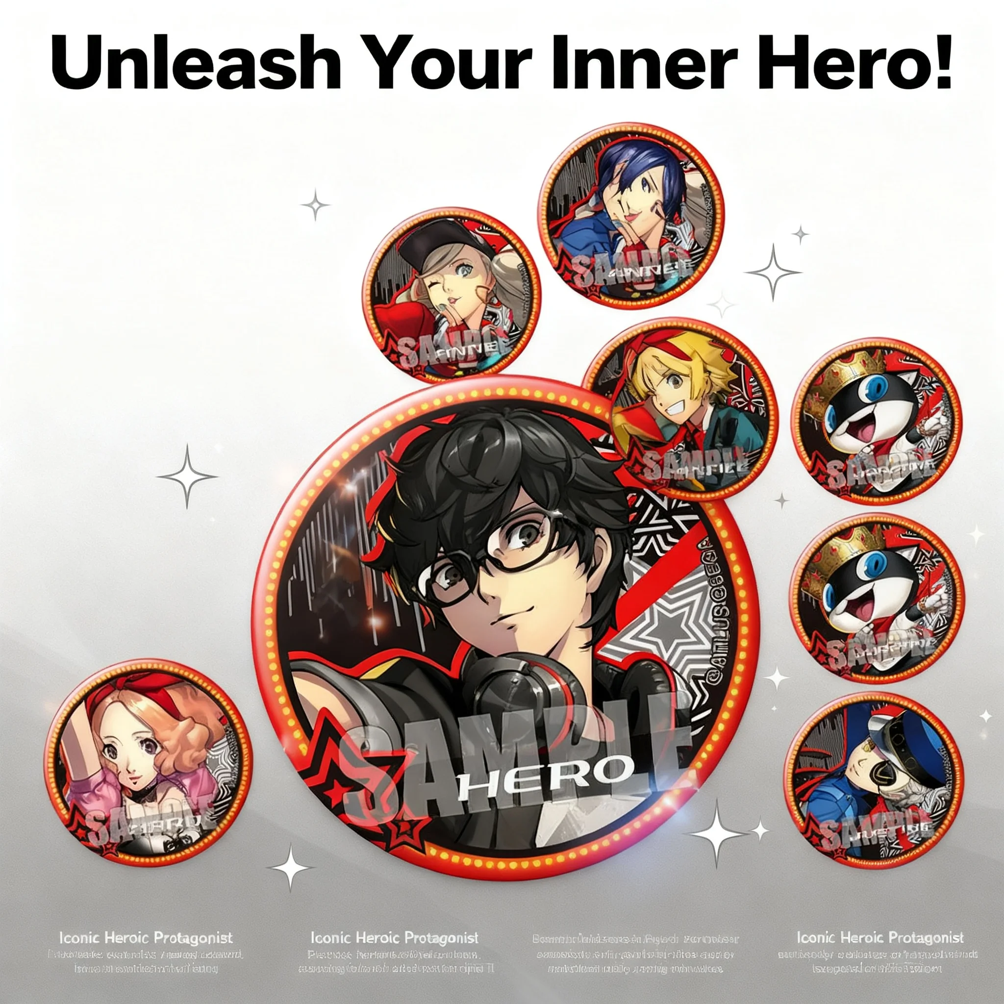 Pin de Anime PERSONA5, Joker, Akechi Makoto, Haru, Futaba, Ryuji, Ann, Yusuke, Morgana, Caroline, Justine, Broche, Accesorios de Cosplay