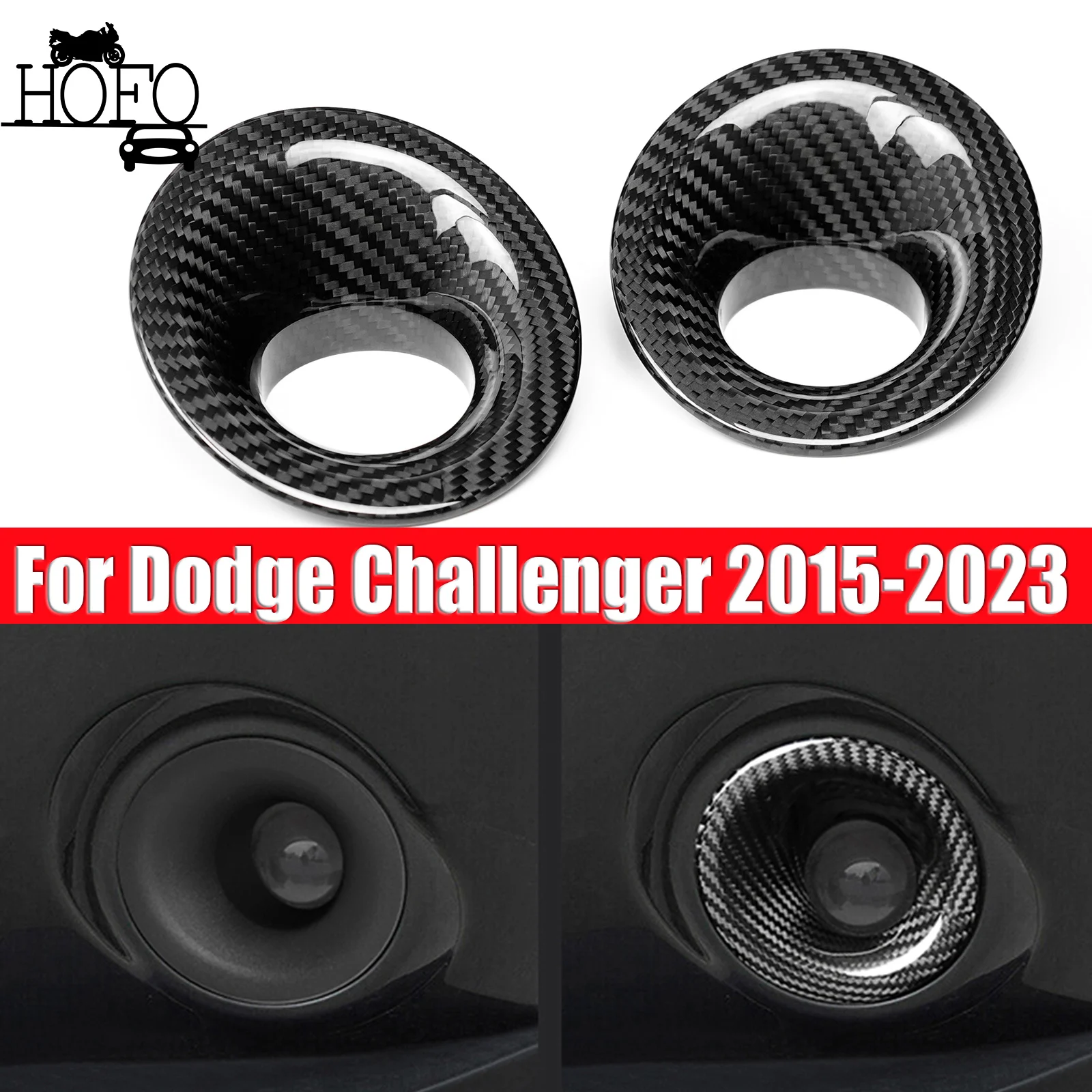 

1PC Front Fog Light Lamp Cover Ring Trim For Dodge Challenger 2015-2023