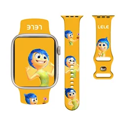 Disney Inside Out 2 Silicone Strap for Apple Watch 9 8 7 SE 6 Printed Band Replaceable Bracelet for iWatch 45mm 44mm 42mm 41mm