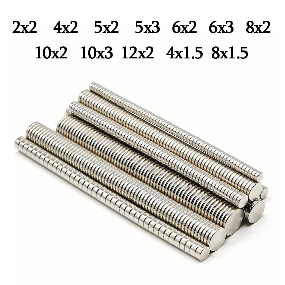 Aimant néodyme rond Super fort aimants puissants N35 petit NdfeB magnétique Permanent 2x2 4x2 5x2 5x3 6x2 6x3 10x2 10x3 12x2mm